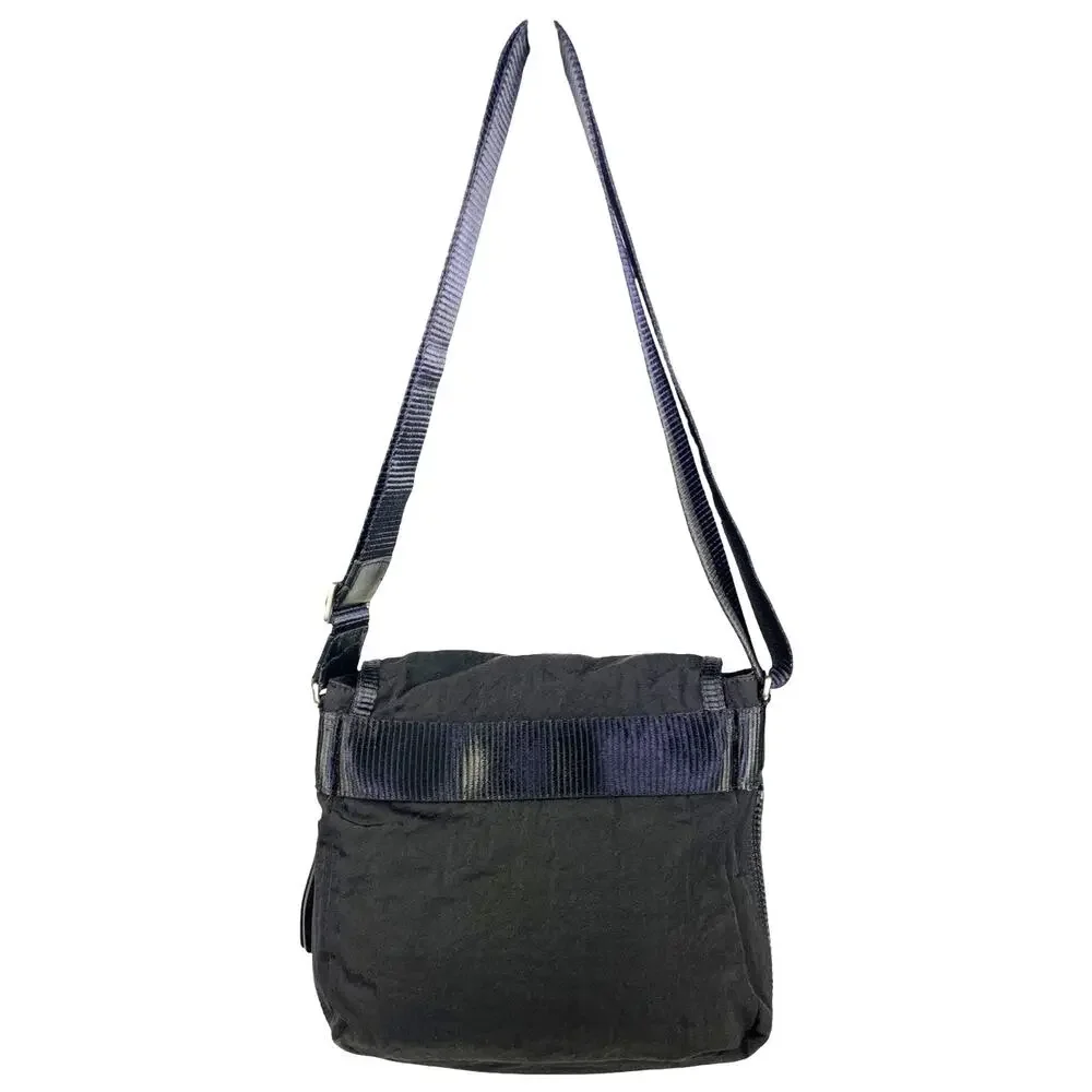 CHANEL Sport Line Black Quilted Nylon Messenger Crossbody Buckle Flap Bag